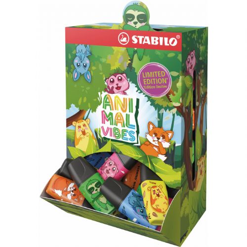 EVIDENZIATORI STABILO MINI ANIMAL VIBES 50 PZ DISPENSER 07/50-12-1